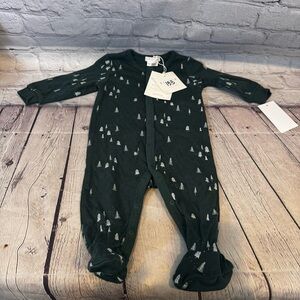 Firsts by Petite Lem Christmas Tree Pattern Snap Footie
